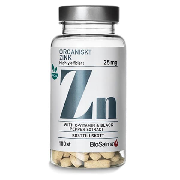 BioSalma Orgaaninen Sinkki 25mg, 100 tablettia
