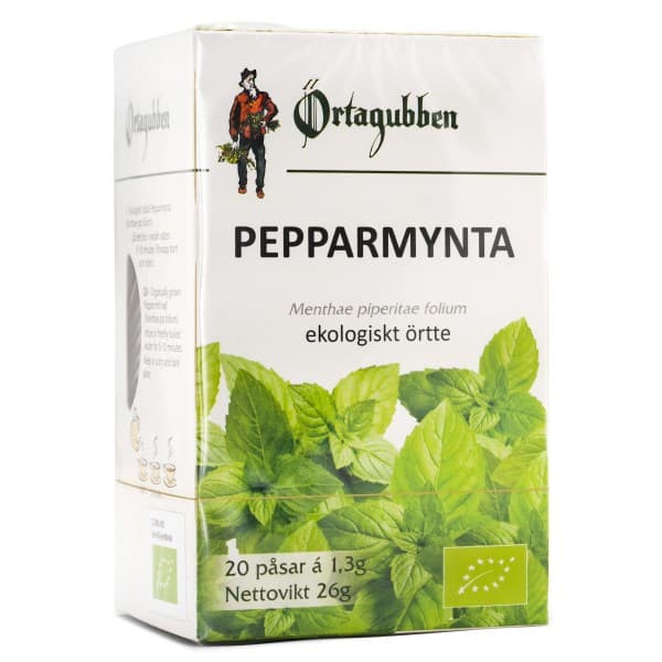 Örtagubben Piparminttu Tee, Teepusseissa, Luomu, 20 pussia
