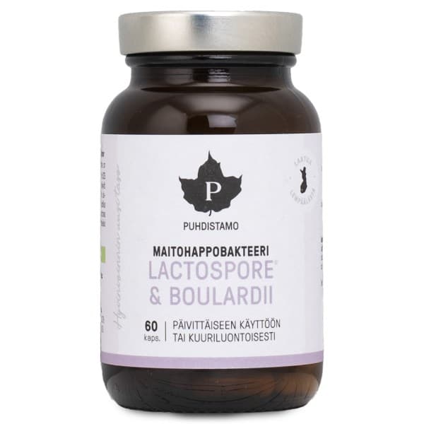 Puhdistamo LactoSpore & Boulardii, maitohappobakteeri, 60 kapselia