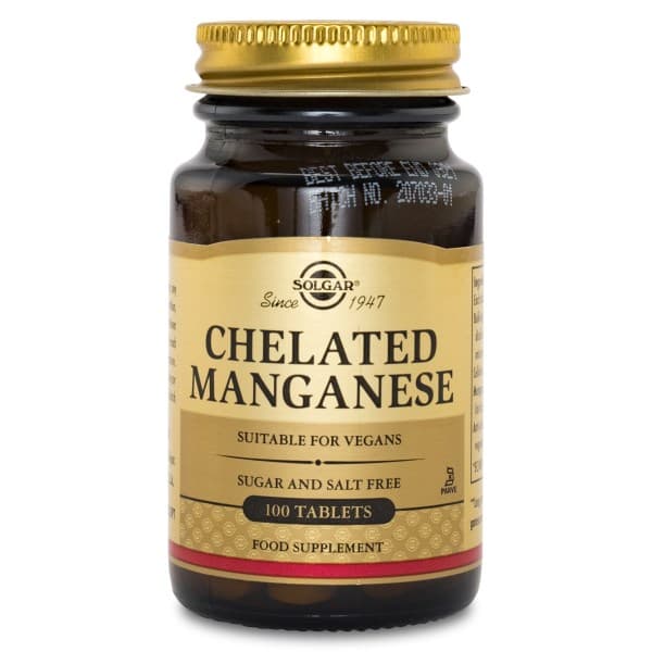 Solgar Chelated Mangan, 100 tablettia