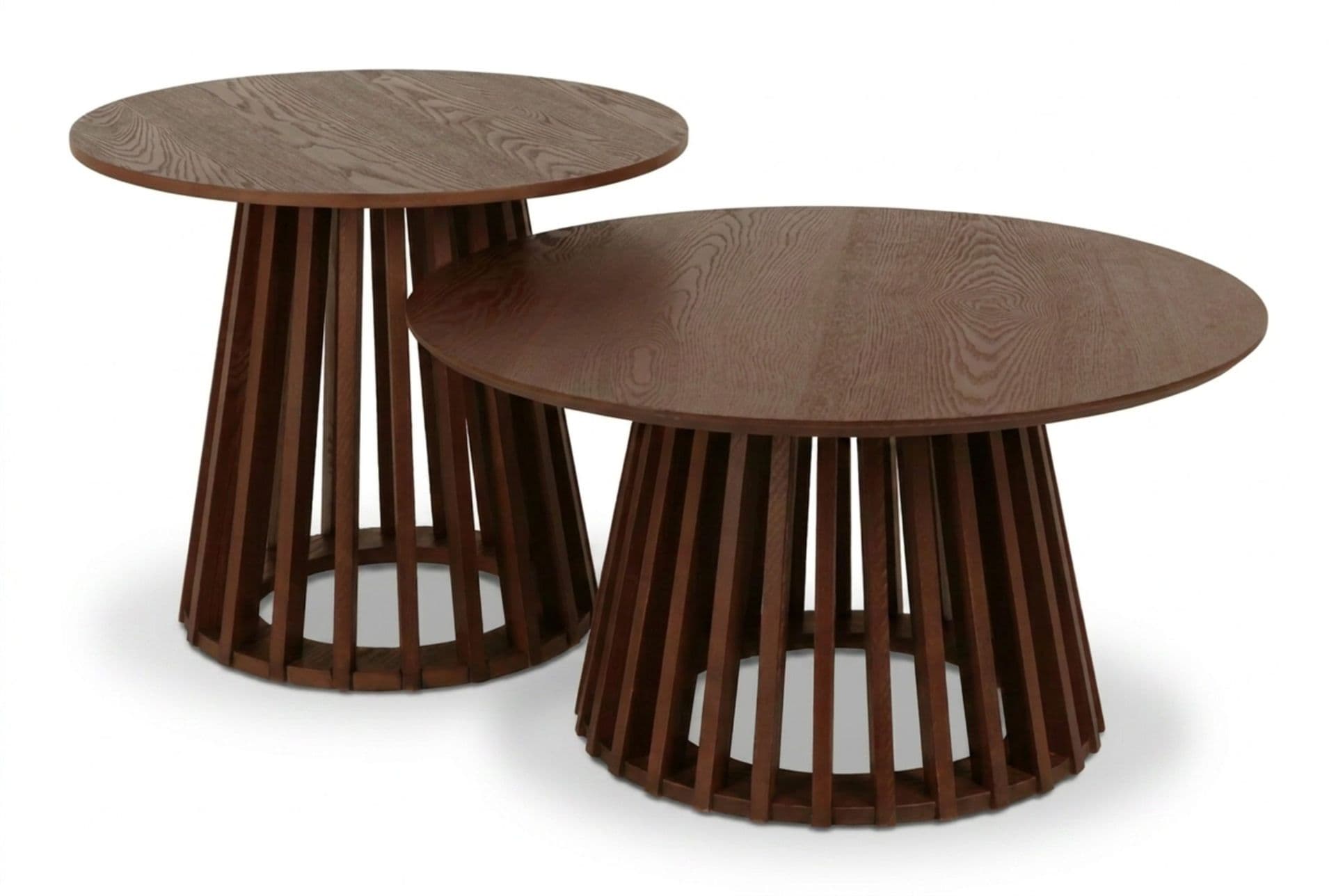 Peyra-sohvapöytä / sivupöytäsetti pyöreä 86/60 cm viilua