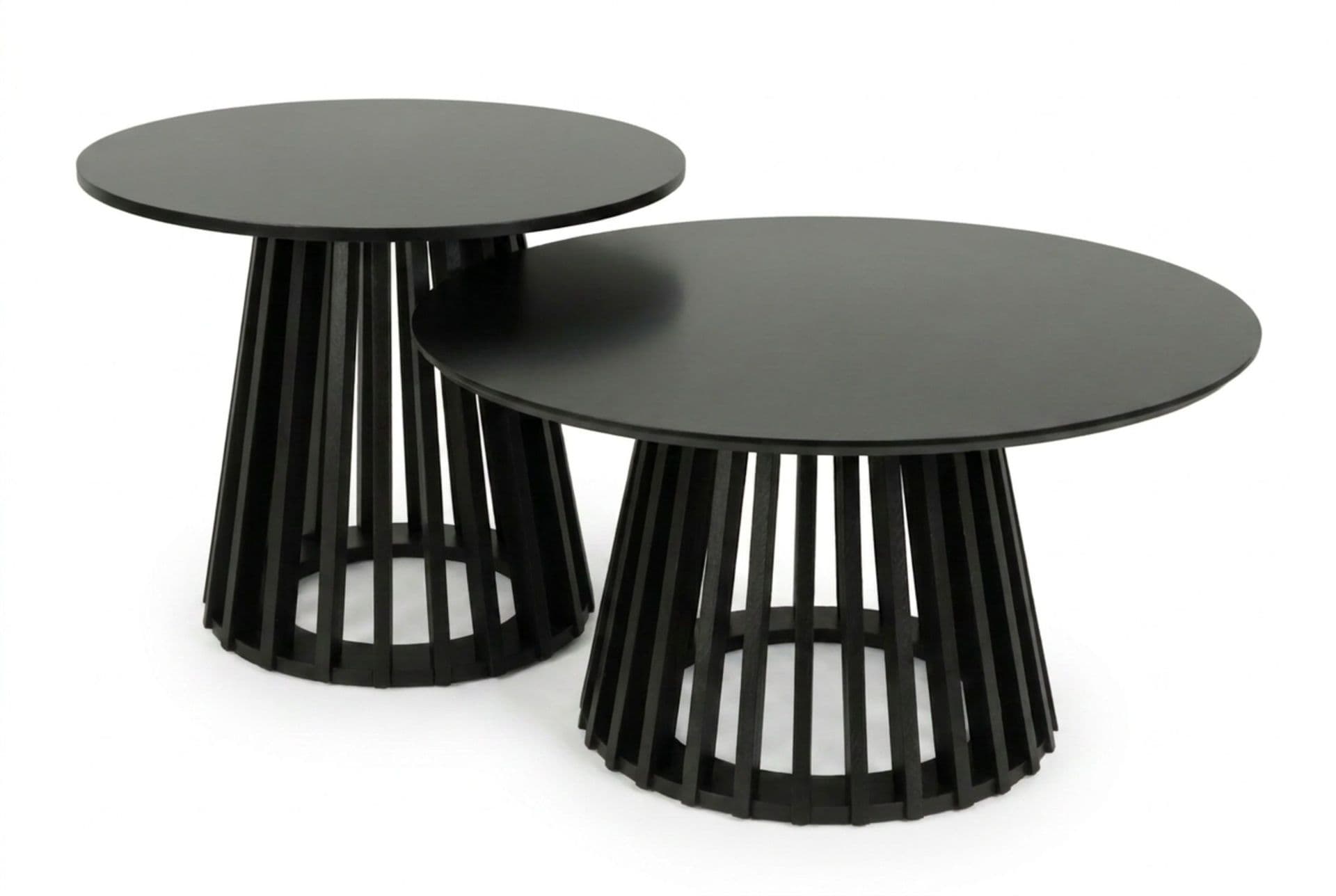 Peyra-sohvapöytä / sivupöytäsetti pyöreä 86/60 cm viilua