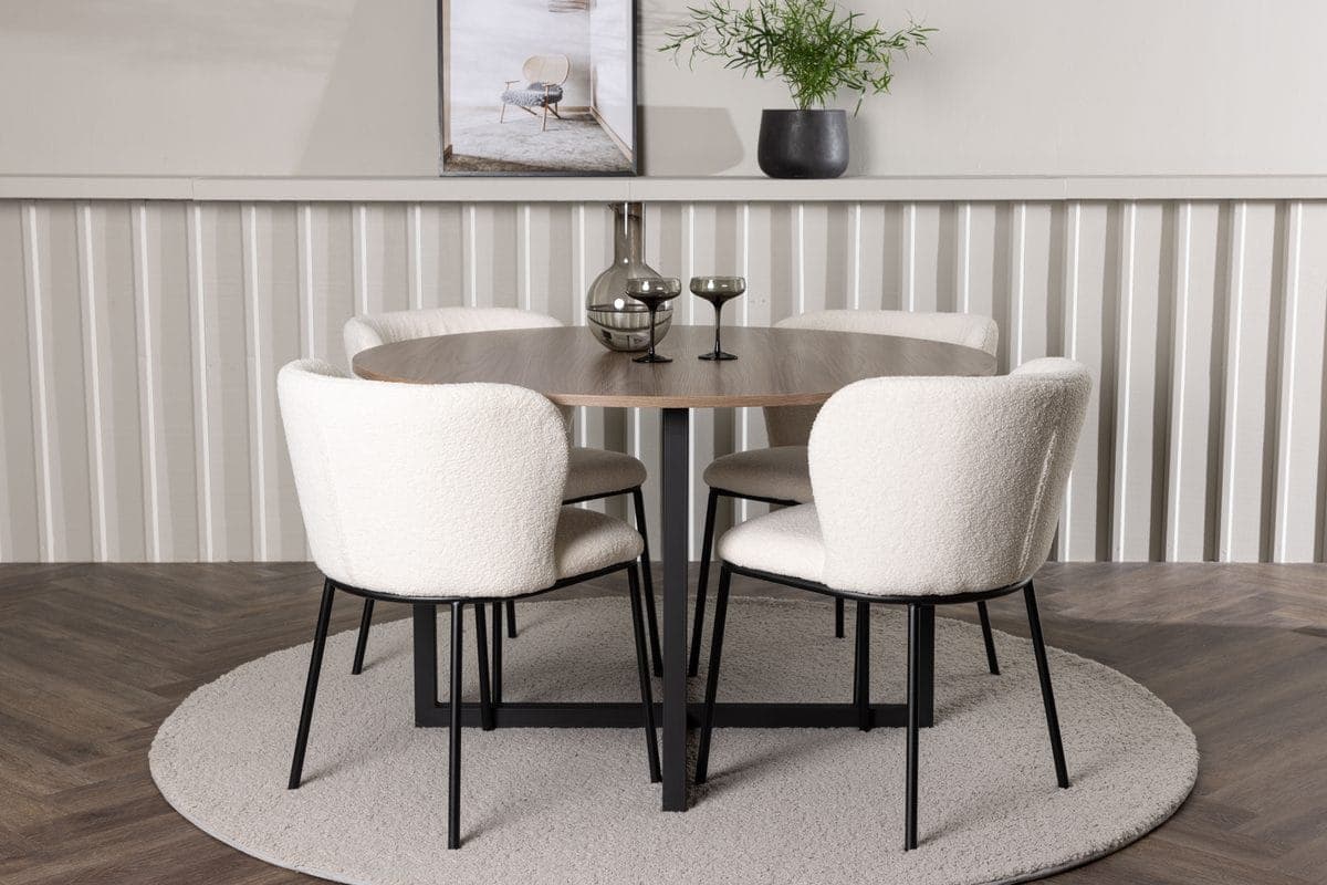 Venture Home Rund matgrupp Venture Home Vit Valnöt 4st