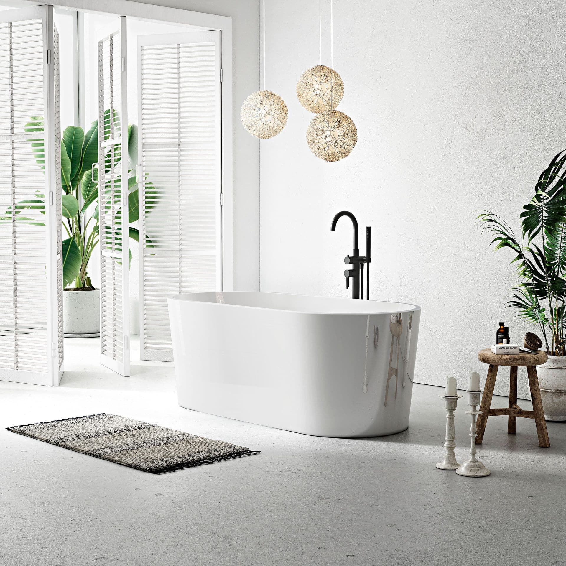 Bathlife Ideal -kylpyamme, vapaasti seisova, pyöreä