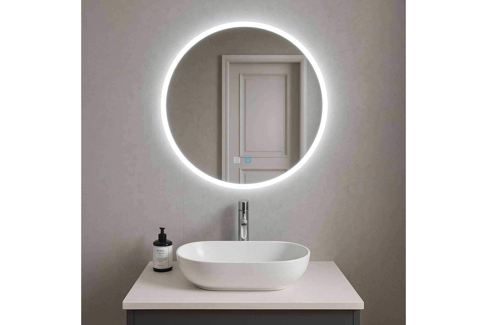 Clas Pyöreä Kylpyhuoneen Peili LED-valaistuksella 120 cm