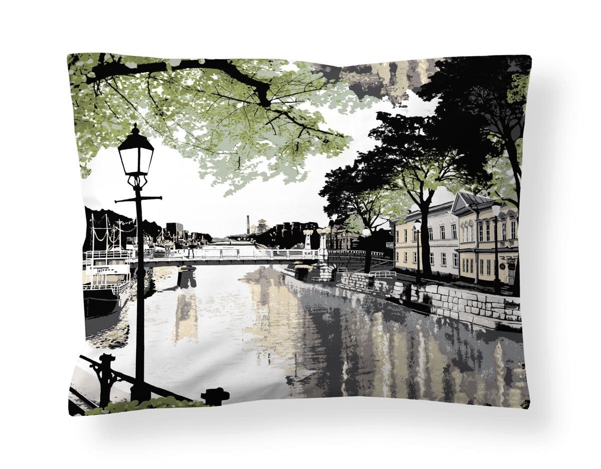 Vallila Tyynyliina Aurajoki 50x60cm Vihreä-Keltainen