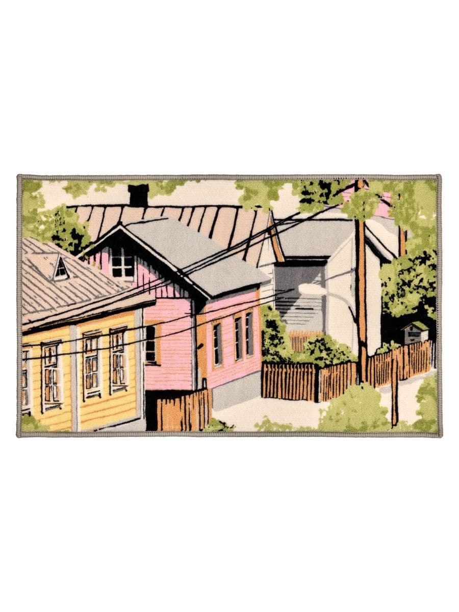 Vallila Matto Naapurusto 50x80cm Pinkki-Keltainen