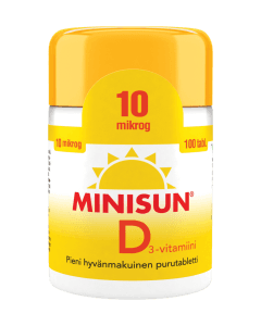 Minisun D-Vitamiini 10 mikrog 100 purutabl