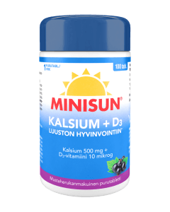 Minisun Kalsium + D 10 mikrog marjainen 100 purutabl