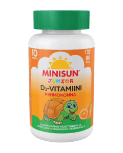 Minisun D-vitamiini Pehmokonna Junior 10 mikrog 60 kpl pureskeltava pehmytpala