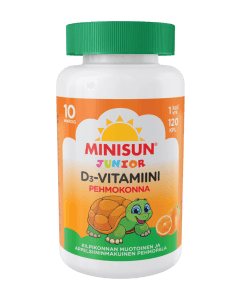 Minisun D-vitamiini Pehmokonna Junior 10 mikrog 120 kpl pureskeltava pehmytpal