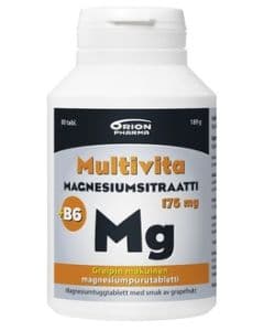 Multivita Magnesiumsitraatti+B6 greippi 175mg 80 purutabl