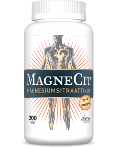 Magnecit 200 tabl magnesiumsitraatti + b6-vitamiini