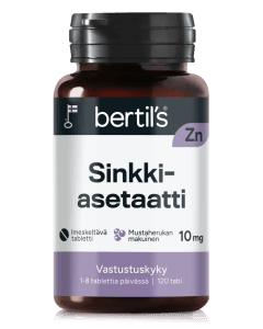 Bertils Kelasin Sinkkiasetaatti 120 kpl imeskeltävä tabletti