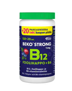 Beko Strong B12+Foolihappo+B6 170 purutabl mustikka-karpalo