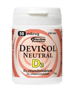 Devisol Neutral 50 mikrog nieltävä 200 tabl