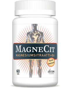 Magnecit 60 tabl magnesiumsitraatti + b6-vitamiini