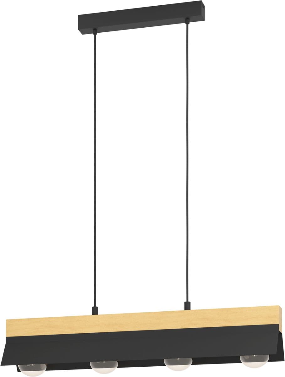 Riippuvalaisin Eglo Tarrafo 4x40W 88x15cm musta/puu
