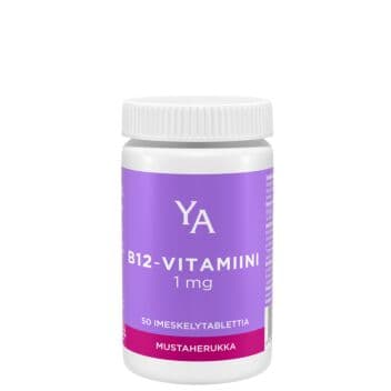 YA B12-VITAMIINI 1 MG MUSTAHERUKKA IMESKELYTABLETTI 50 kpl