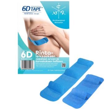 6D TAPE KAHVATEIPPI RINTA-ARPI JA -TURVOTUS 2 HOITOKERTAA 1 kpl